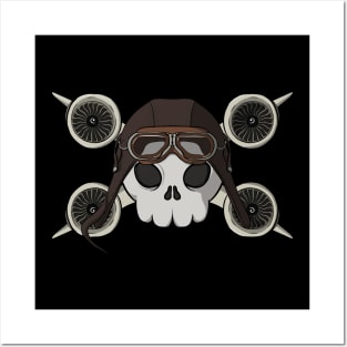 Pilots crew Jolly Roger pirate flag (no caption) Posters and Art